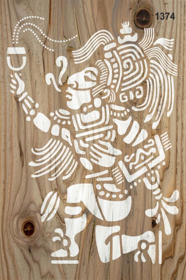 Maya Deseni - Stencil Boyama Şablonu - 2