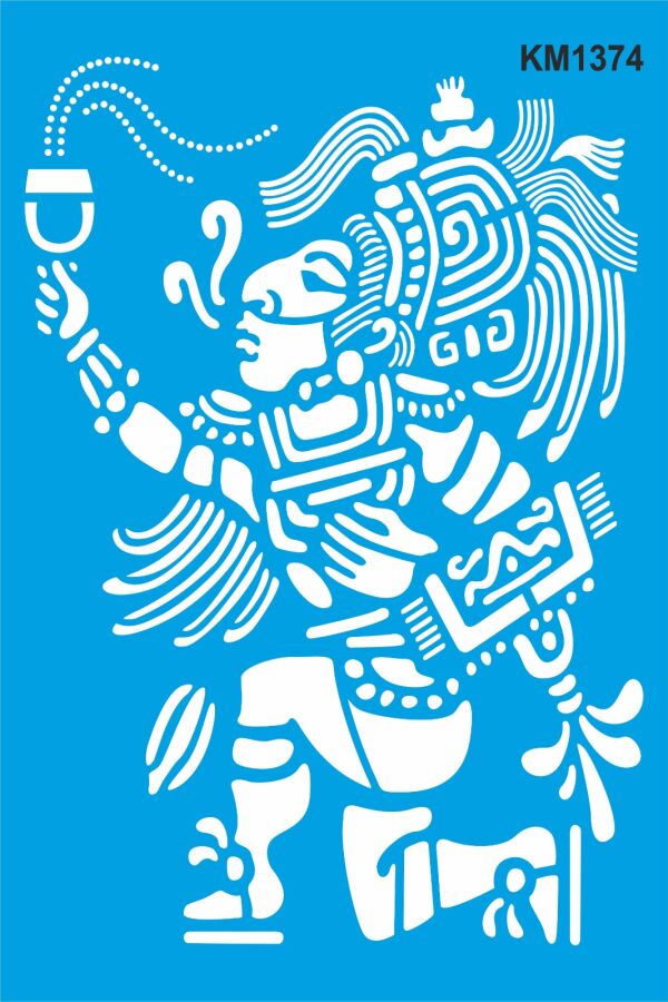 Maya Deseni Stencil Boyama Şablonu - 1