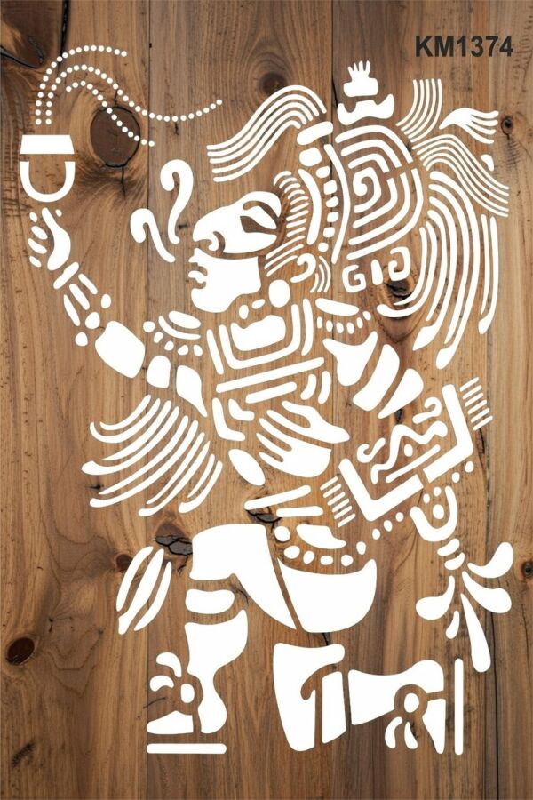Maya Deseni Stencil Boyama Şablonu - 2
