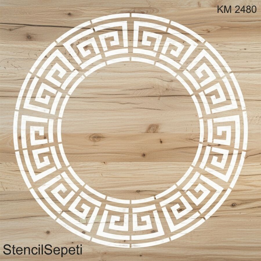 Meander Versace Deseni - Stencil Boyama Şablonu - 2