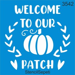 Mekanımıza Hoşgeldiniz Deseni - Stencil Boyama Şablonu - StencilSepeti