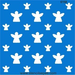 Melekli Duvar Deseni - Stencil Şablon - StencilSepeti