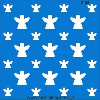 Melekli Duvar Deseni - Stencil Şablon - 1