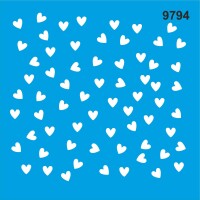 Mini Kalpler - Stencil Boyama Şablonu - StencilSepeti