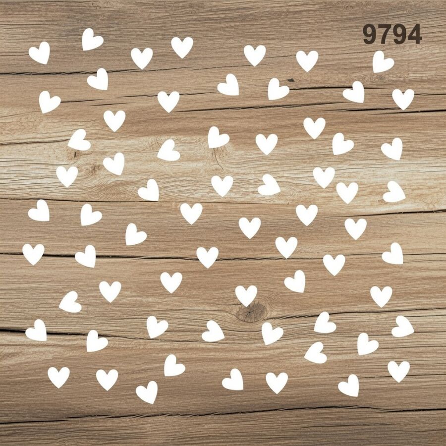 Mini Kalpler - Stencil Boyama Şablonu - 2