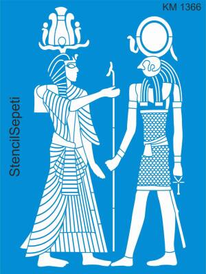 Mısır Duvar Deseni - Stencil Desen Şablonu - 1