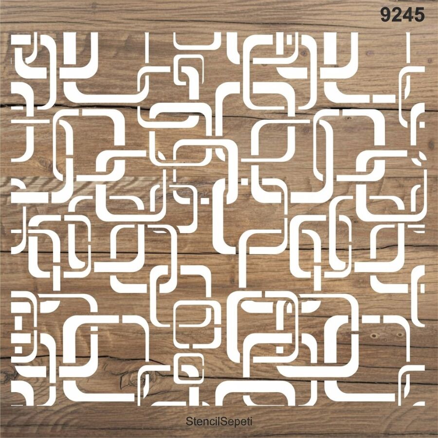Modern Duvar Deseni - Stencil Boyama Şablonu - 2