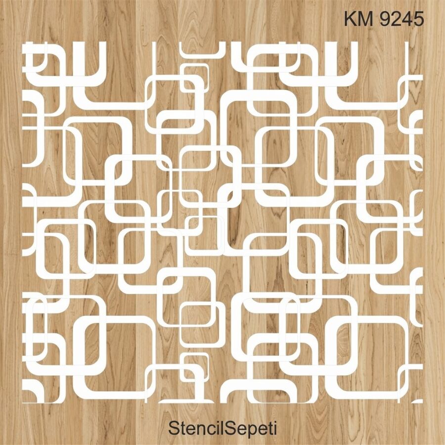 Modern Duvar Deseni - Stencil Boyama Şablonu - 3