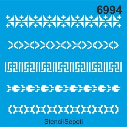Modern Kenar Deseni - Stencil Boyama Şablonu - StencilSepeti