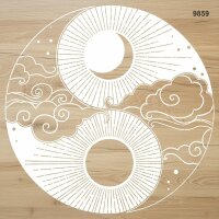 Modern Yin Yang - Stencil Boyama Şablonu - 2