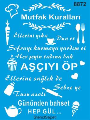 Mutfak Kuralları - Stencil Boyama Şablonu - 1