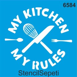 Mutfak Kuralları - Stencil Boyama Şablonu - StencilSepeti