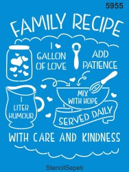 Mutlu Aile Tarifi - Stencil Boyama Şablonu - StencilSepeti