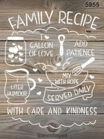 Mutlu Aile Tarifi - Stencil Boyama Şablonu - 2