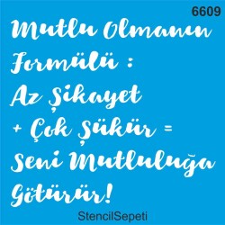 Mutluluğun Formülü - StencilSepeti