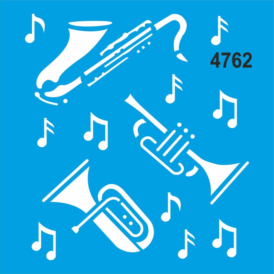 Müzik Aletleri - Stencil Boyama Şablonu - 1