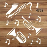 Müzik Aletleri - Stencil Boyama Şablonu - 2