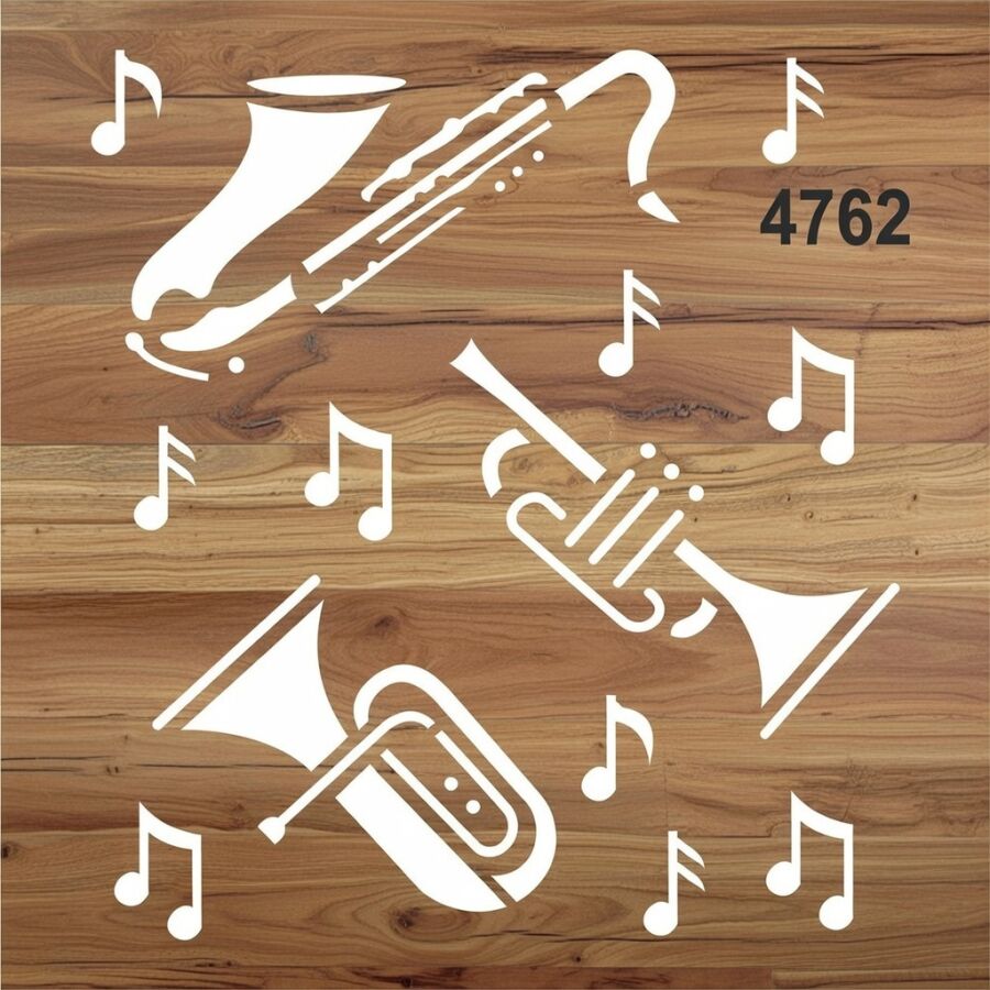 Müzik Aletleri - Stencil Boyama Şablonu - 2