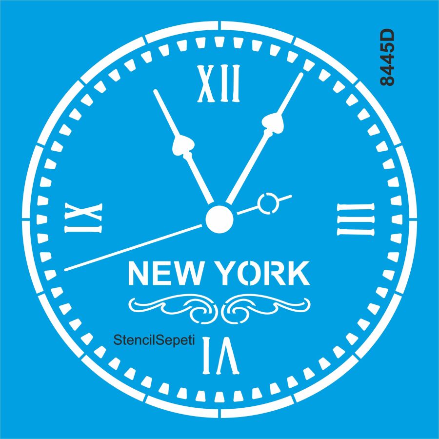 Saat New York - Stencil Şablonu - 1