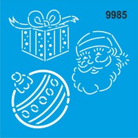 Noel Baba Ve Yılbaşı Süsü - Stencil Boyama Şablonu - StencilSepeti