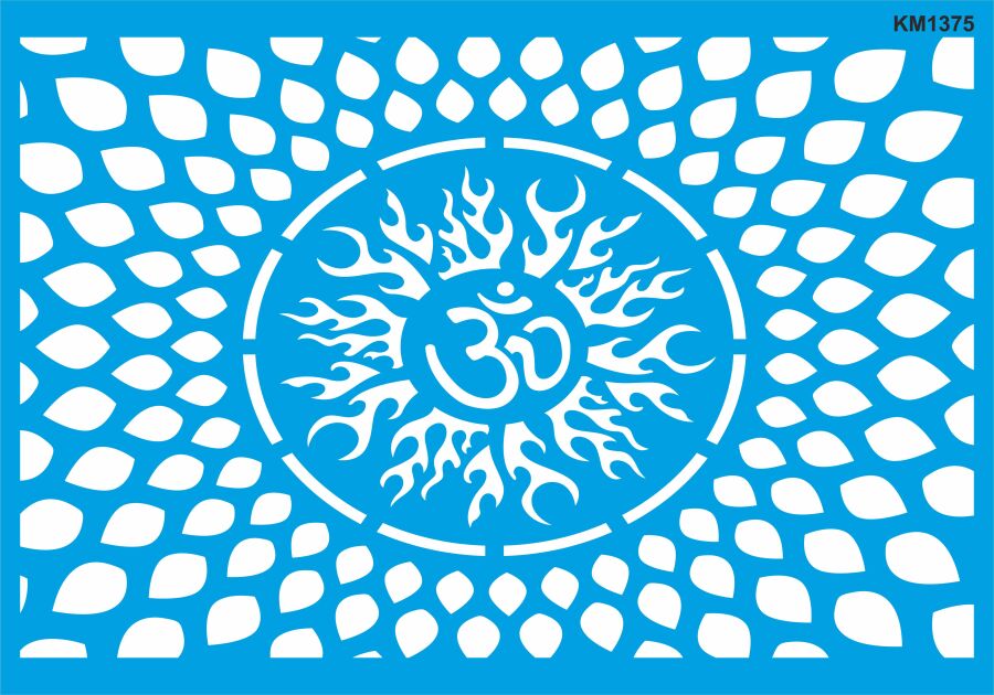 Om Deseni Stencil Boyama Şablonu - 1