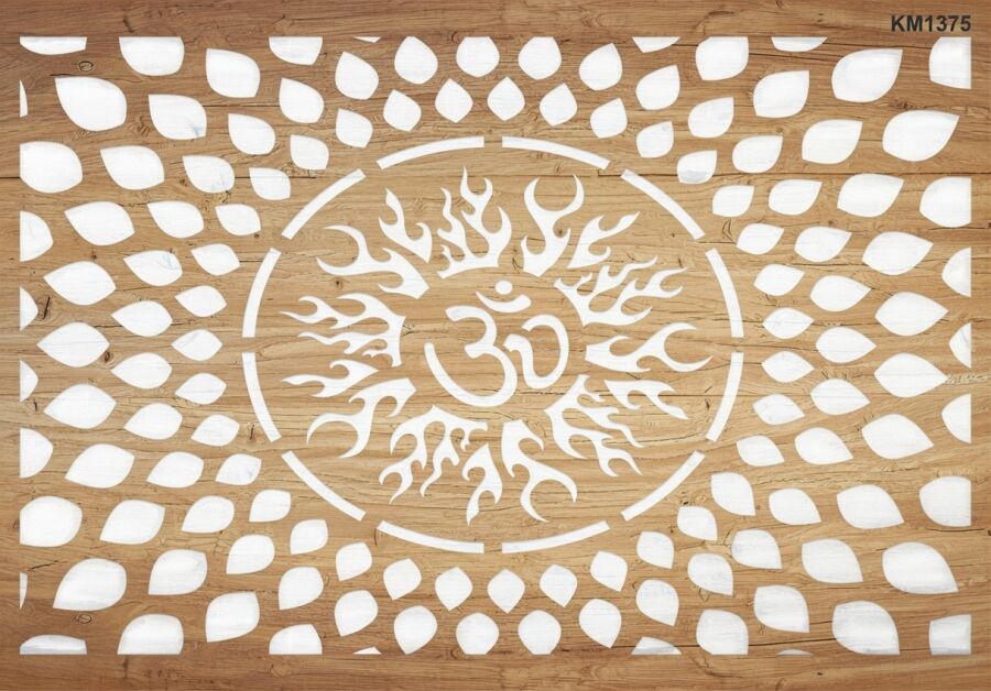 Om Deseni Stencil Boyama Şablonu - 2