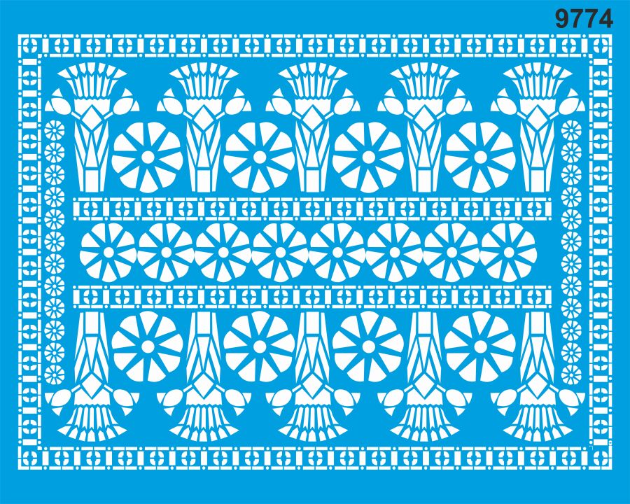 Otantik Duvar Deseni - Stencil Boyama Şablonu - 1