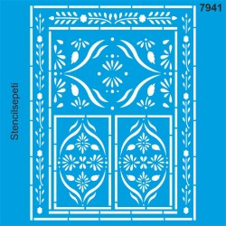 Otantik Duvar Deseni Stencil - Boyama Şablonu - StencilSepeti