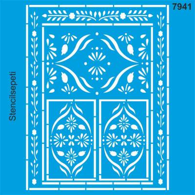 Otantik Duvar Deseni Stencil - Boyama Şablonu - 1