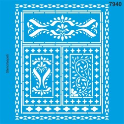 Otantik Duvar Deseni Stencil - Boyama Şablonu - StencilSepeti
