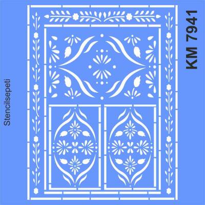 Otantik Duvar Deseni - Stencil Boyama Şablonu - 1