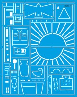 Aztek Duvar Deseni - Stencil Boyama Şablonu - 1