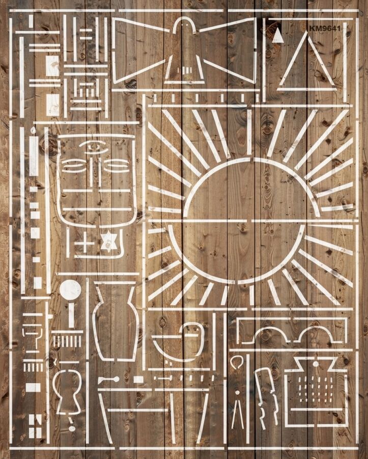 Aztek Duvar Deseni - Stencil Boyama Şablonu - 2