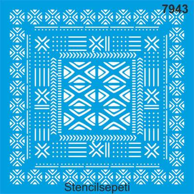 Otantik Duvar Deseni - Stencil Desen Şablonu - 1