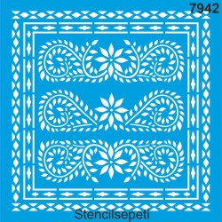 Otantik Duvar Deseni - Stencil Desen Şablonu - StencilSepeti