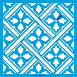Otantik Fayans Deseni - Stencil Boyama Şablonu - StencilSepeti