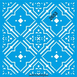 Otantik Fayans Deseni - Stencil Boyama Şablonu - StencilSepeti