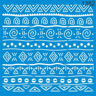 Otantik Kilim Deseni - Stencil Boyama Şablonu - 1