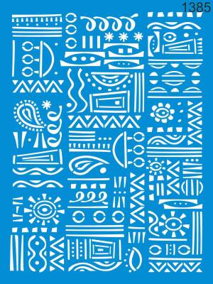Otantik Kilim Deseni - Stencil Boyama Şablonu - 1