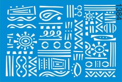 Otantik Kilim Deseni - Stencil Boyama Şablonu - StencilSepeti