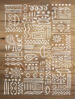 Otantik Kilim Deseni - Stencil Boyama Şablonu - 2