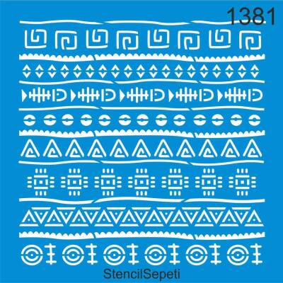 Otantik Kilim Deseni - Stencil Boyama Şablonu - 1
