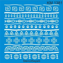 Otantik Kilim Deseni - Stencil Boyama Şablonu - StencilSepeti