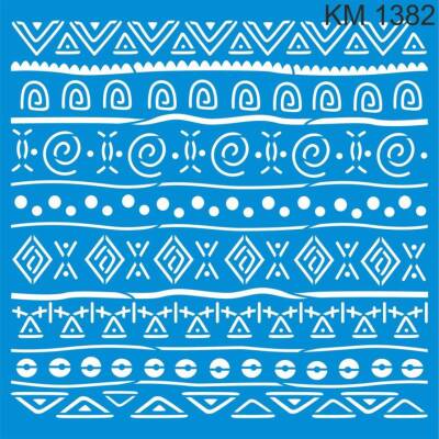 Otantik Kilim Deseni - Stencil Boyama Şablonu - 1