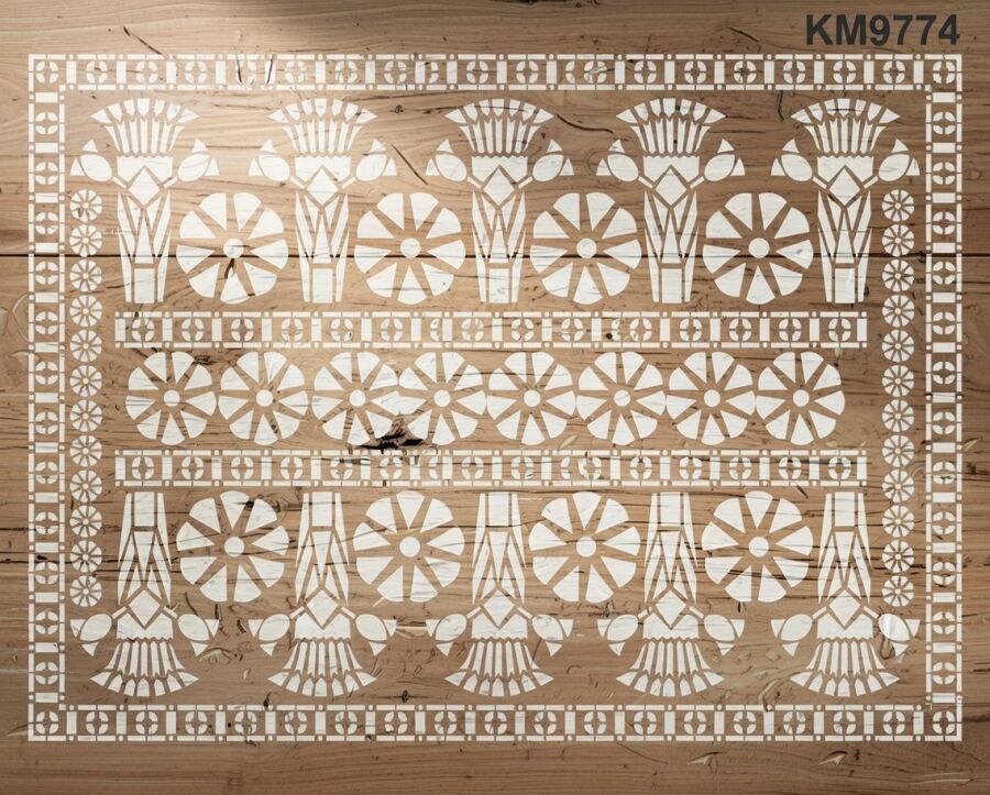 Otantik Duvar Deseni - Stencil Boyama Şablonu - 2