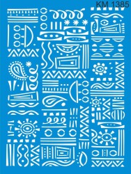 Otantik Kilim Duvar Deseni - Stencil Desen Şablonu - StencilSepeti
