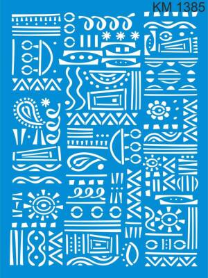 Otantik Kilim Duvar Deseni - Stencil Desen Şablonu - 1
