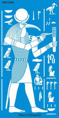 Otantik Mısır Deseni - Stencil Boyama Şablonu - 1