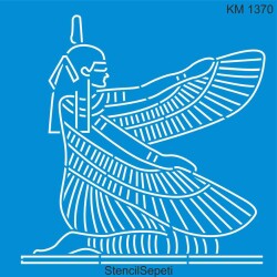 Otantik Mısır Duvar Deseni - Stencil Boyama Şablonu - StencilSepeti