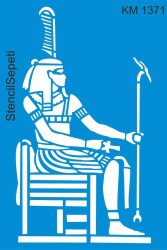 Otantik Mısır Duvar Deseni - Stencil Desen Şablonu - StencilSepeti